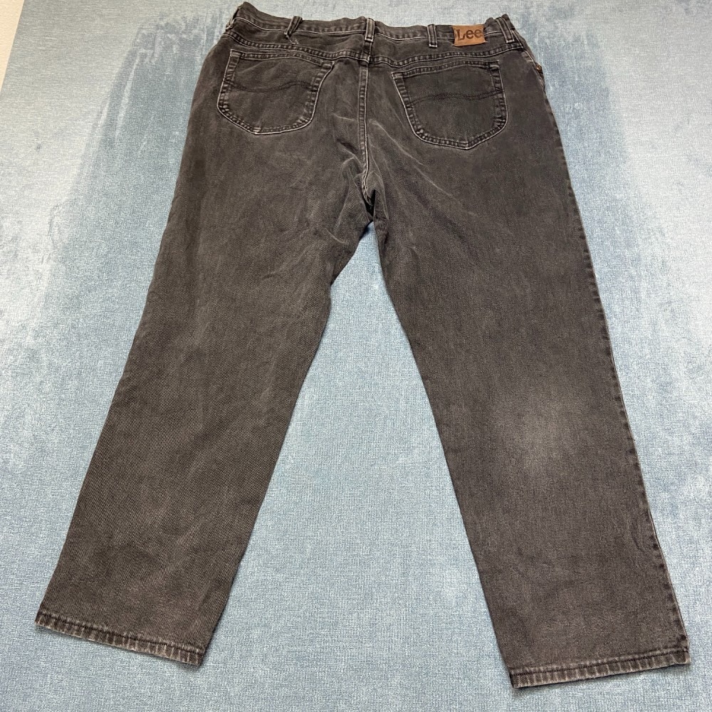 Lee Relaxed Fit Jeans Mens 40x30 Faded Black Denim Cotton Trendy Straight Leg